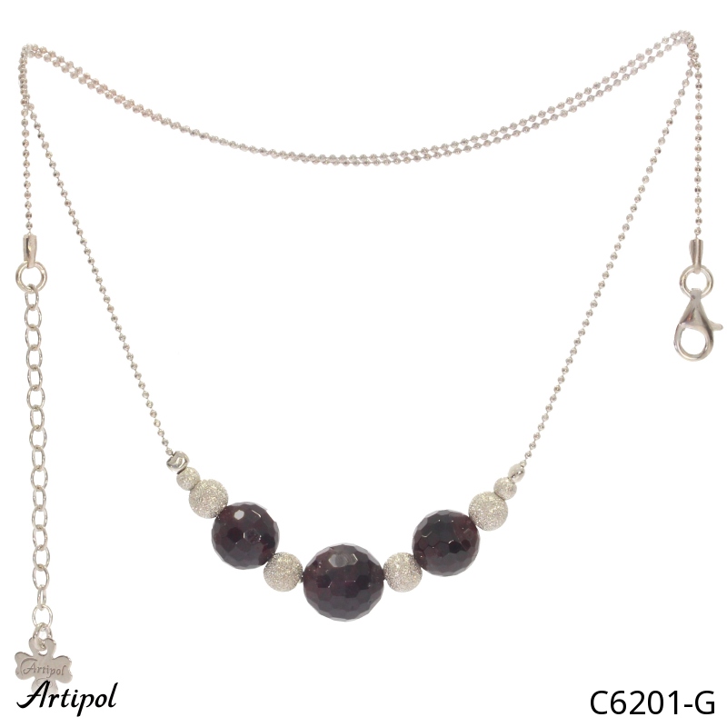 Necklace C6201-G with real Garnet