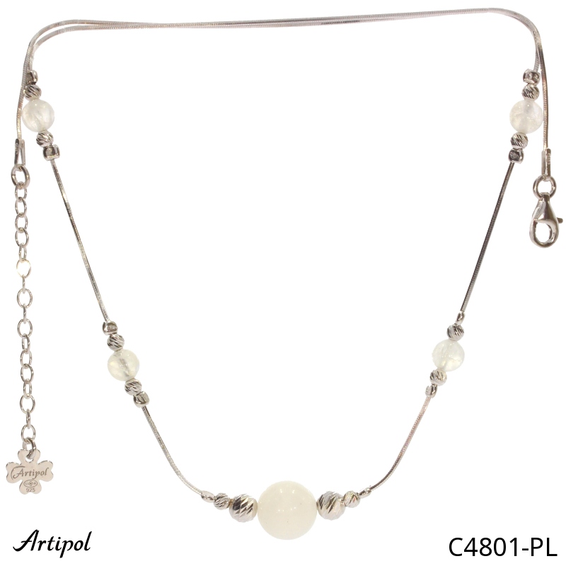 Necklace C4801-PL with real Moonstone