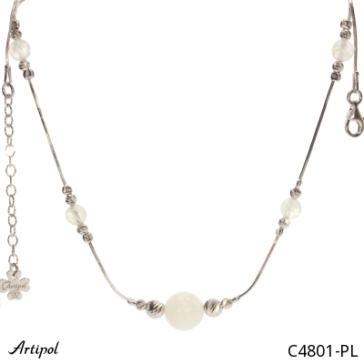 Necklace C4801-PL with real Moonstone