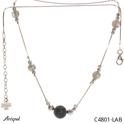 Necklace C4801-LAB with real Labradorite