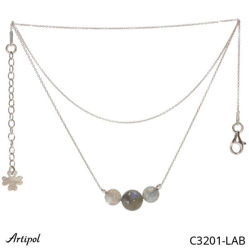 Necklace C3201-LAB with real Labradorite