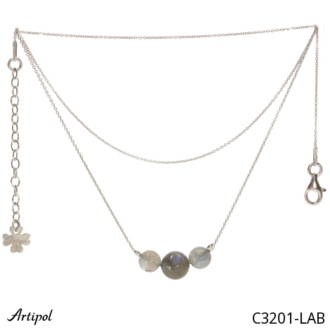 Necklace C3201-LAB with real Labradorite
