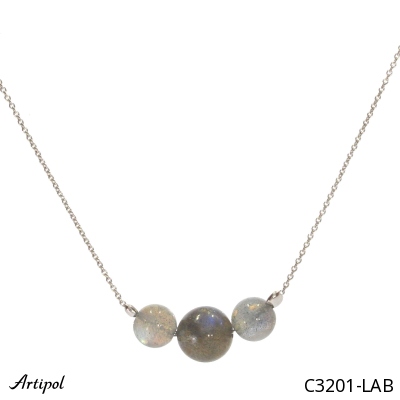 Necklace C3201-LAB with real Labradorite