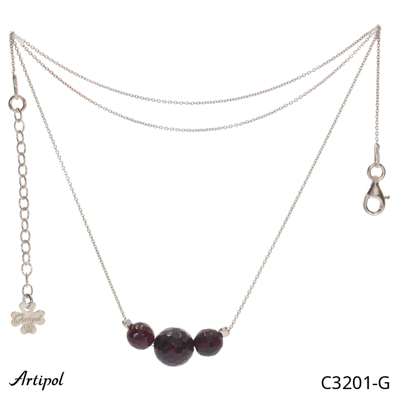 Necklace C3201-G with real Garnet