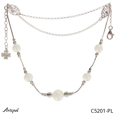Necklace C5201-PL with real Moonstone