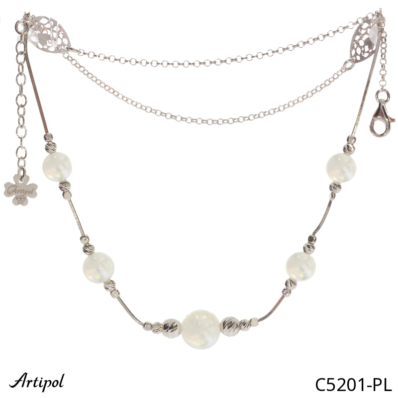 Necklace C5201-PL with real Moonstone