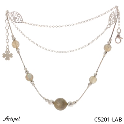 Necklace C5201-LAB with real Labradorite