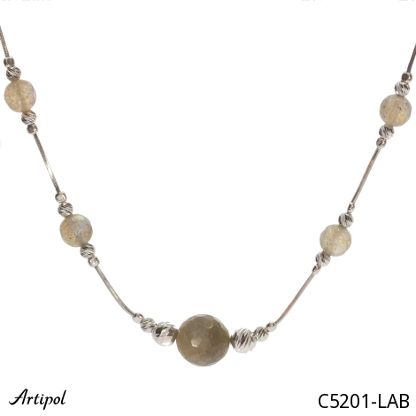 Necklace C5201-LAB with real Labradorite