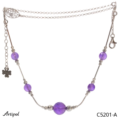 Necklace C5201-A with real Amethyst