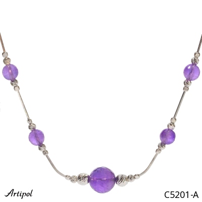 Necklace C5201-A with real Amethyst