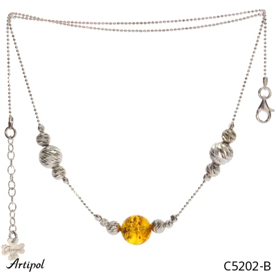 Necklace C5202-B with real Amber
