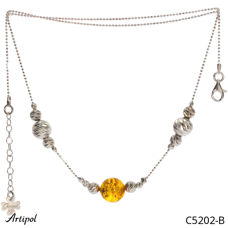 Necklace C5202-B with real Amber