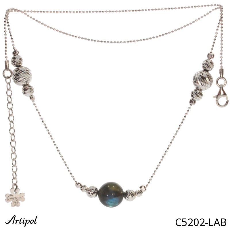 Collier C5202-LAB en Labradorite véritable