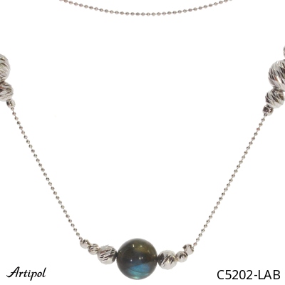 Necklace C5202-LAB with real Labradorite