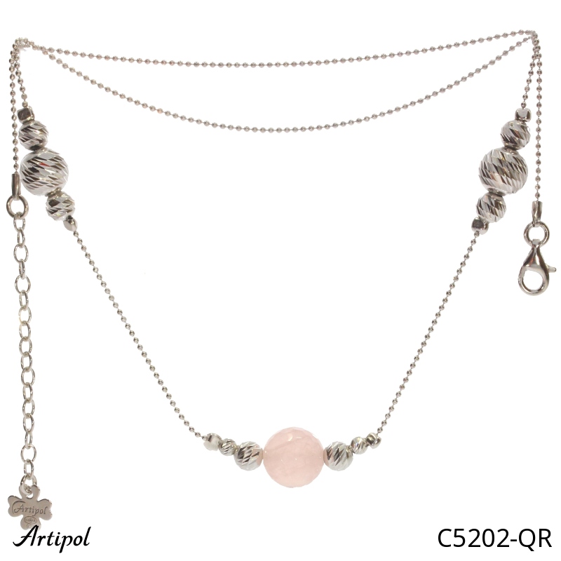 Collier C5202-QR en Quartz rose véritable