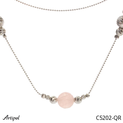 Collier C5202-QR en Quartz rose véritable