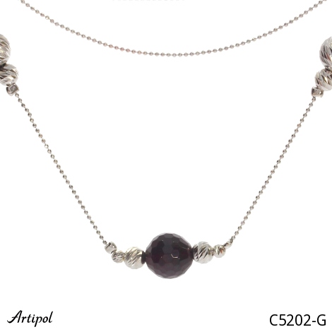 Necklace C5202-G with real Garnet