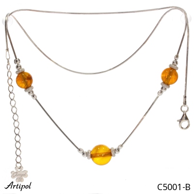 Necklace C5001-B with real Amber