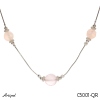 Necklace C5001-QR with real Rose quartz