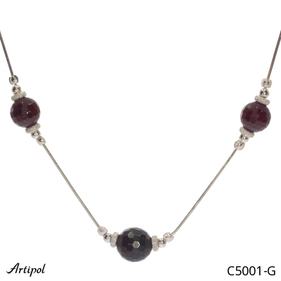Necklace C5001-G with real Red garnet