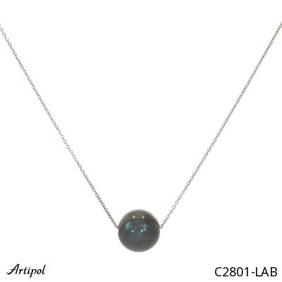 Necklace C2801-LAB with real Labradorite