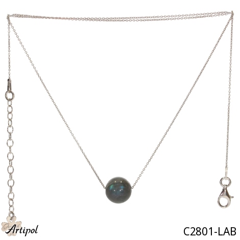 Necklace C2801-LAB with real Labradorite