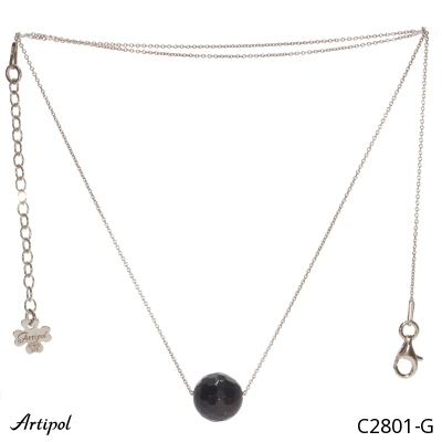Necklace C2801-G with real Garnet