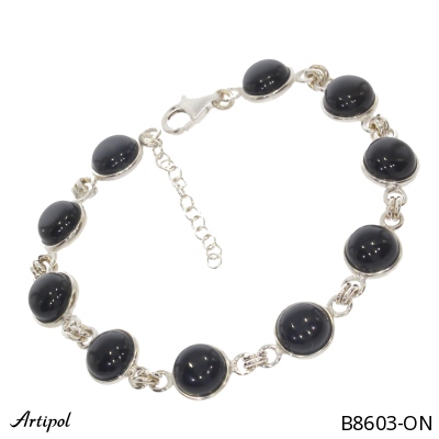 Bracelet B8603-ON en Onyx noir véritable