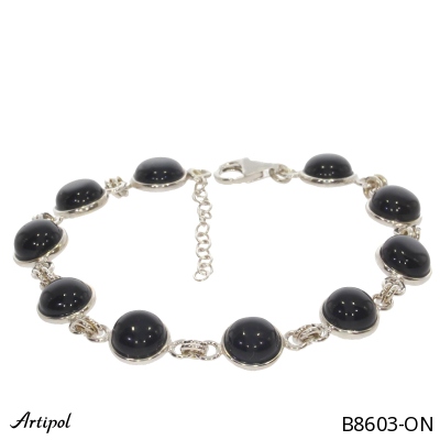Bracelet B8603-ON en Onyx noir véritable