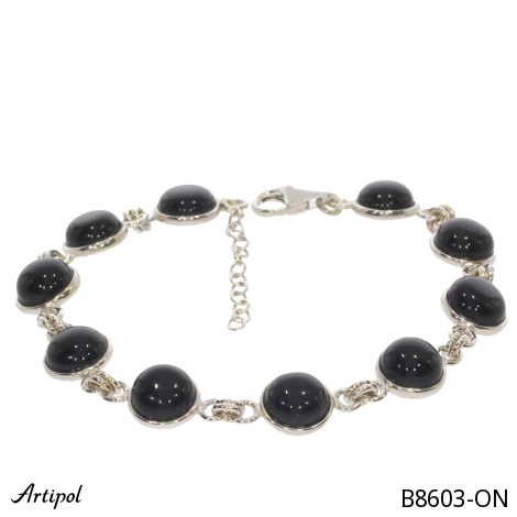 Bracelet B8603-ON with real Black Onyx