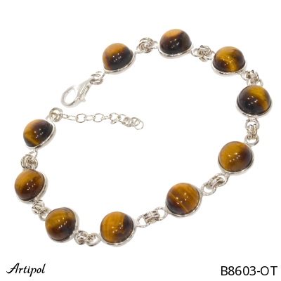 Bracelet B8603-OT en Oeil de tigre véritable