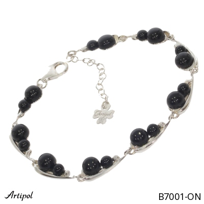 Bracelet B7001-ON en Onyx noir véritable