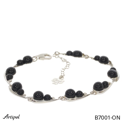 Bracelet B7001-ON en Onyx noir véritable
