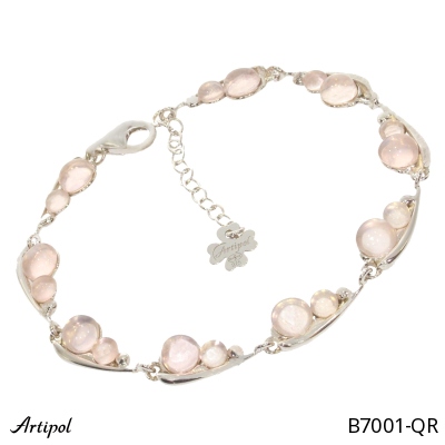 Bracelet B7001-QR with real Rose quartz
