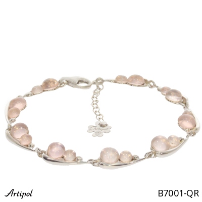 Bracelet B7001-QR with real Rose quartz