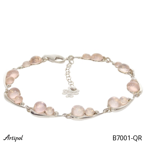 Armreif B7001-QR mit echter Rosenquarz