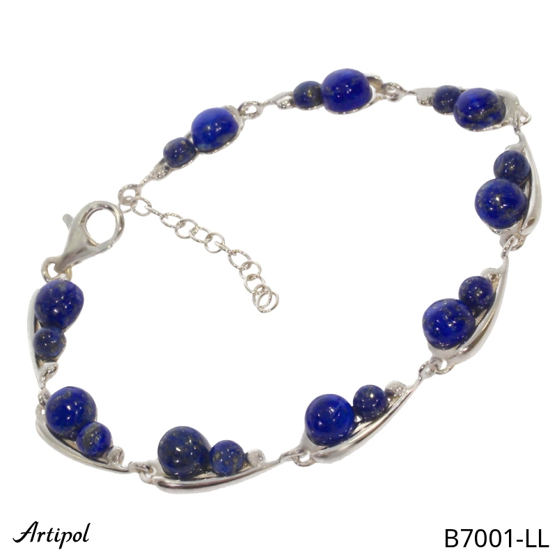 Bracelet B7001-LL en Lapis-lazuli véritable