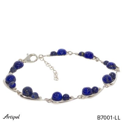 Bracelet B7001-LL en Lapis-lazuli véritable