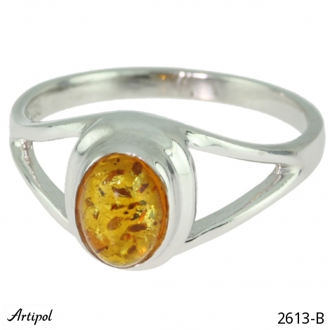 Ring 2613-B with real Amber