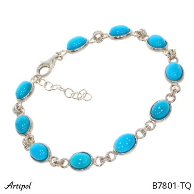 Bracelet B7801-TQ en Turquoise véritable