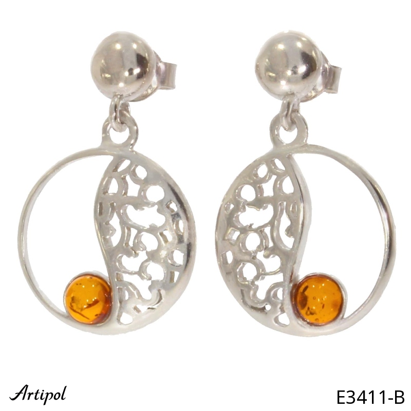 Boucles d'oreilles E3411-B en Ambre véritable