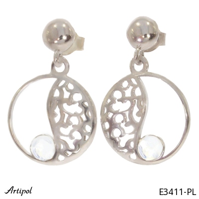 Earrings E3411-PL with real Moonstone