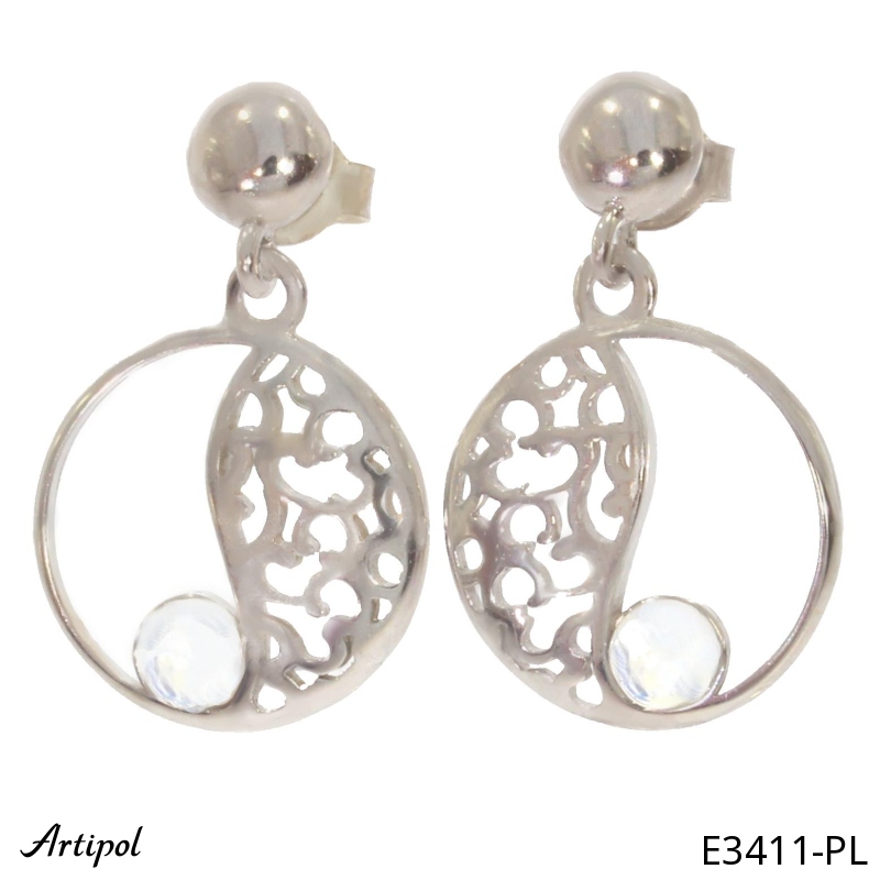 Boucles d'oreilles E3411-PL en Pierre de lune véritable