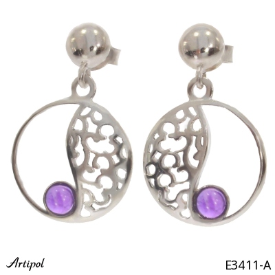 Earrings E3411-A with real Amethyst