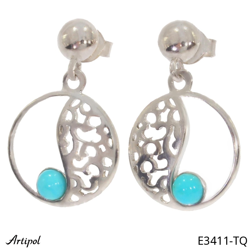 Boucles d'oreilles E3411-TQ en Turquoise véritable