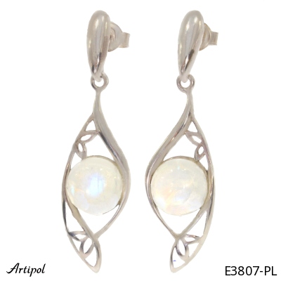Earrings E3807-PL with real Moonstone