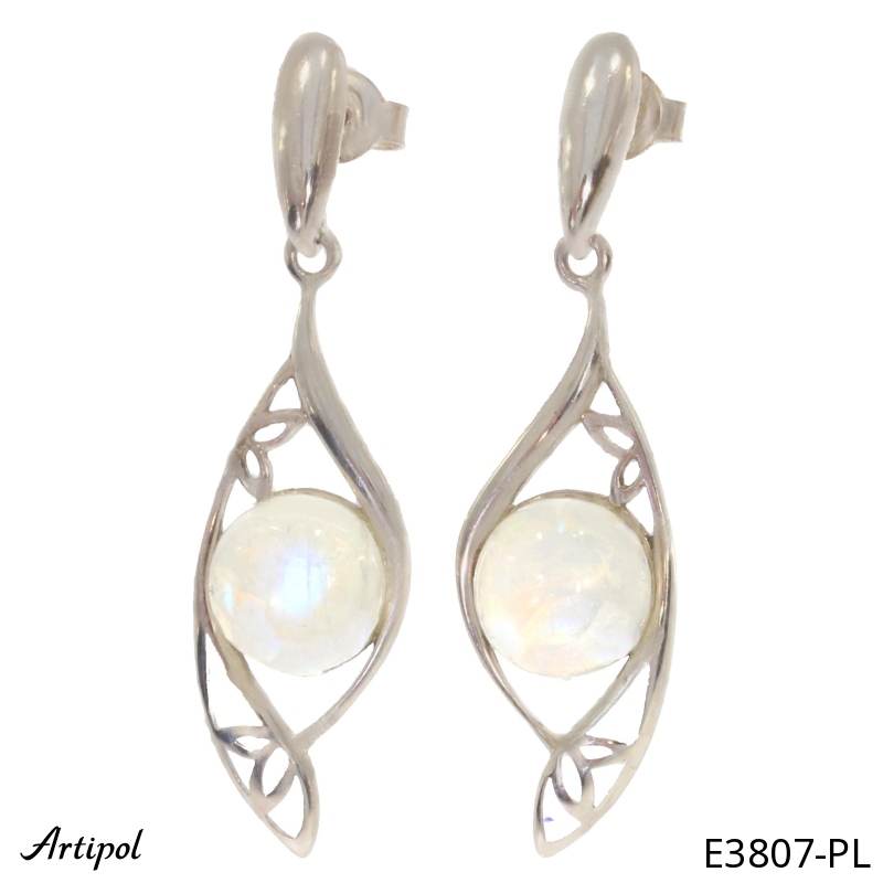 Boucles d'oreilles E3807-PL en Pierre de lune véritable