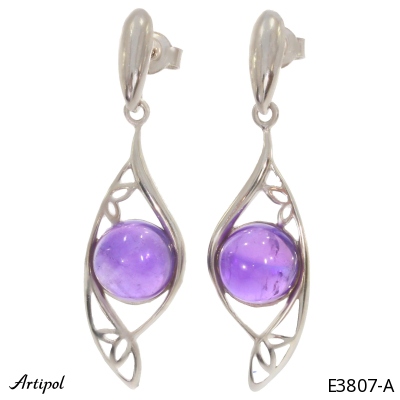 Earrings E3807-A with real Amethyst