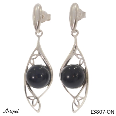 Boucles d'oreilles E3807-ON en Onyx noir véritable