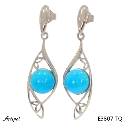 Earrings E3807-TQ with real Turquoise